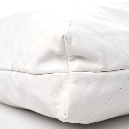 Chanel Shiny Calfskin Quilted Chanel 22 White 9 of 12