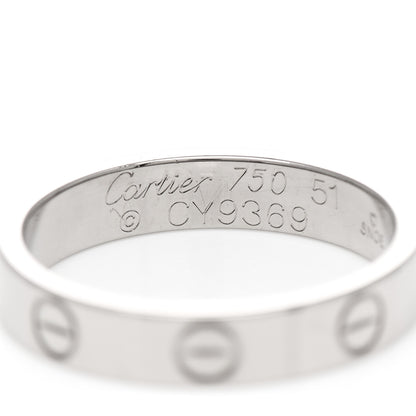 Cartier 18K White Gold 3.5mm LOVE Wedding Band Ring 51 5.75 4 of 5