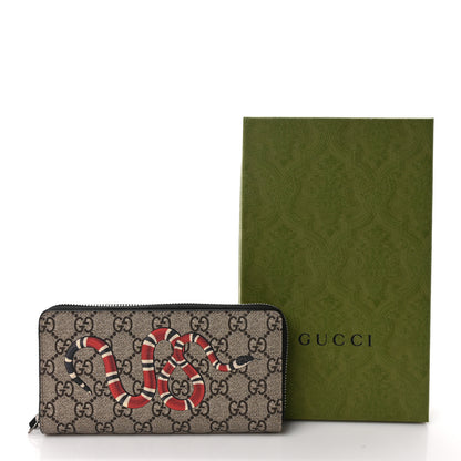 Gucci GG Supreme Monogram Kingsnake Zip Around Wallet Black 7 of 7