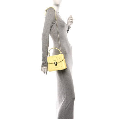 Bulgari Calfskin Serpenti Forever Top Handle Light Yellow 2 of 11