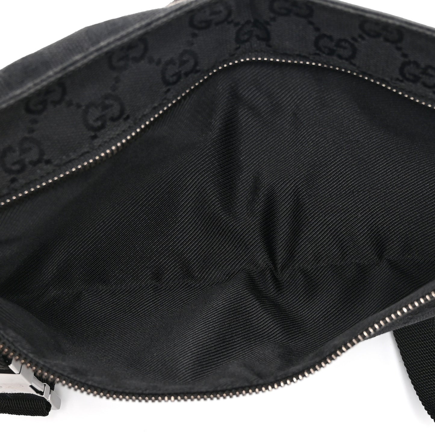 GG Monogram Double Pocket Belt Bag Black