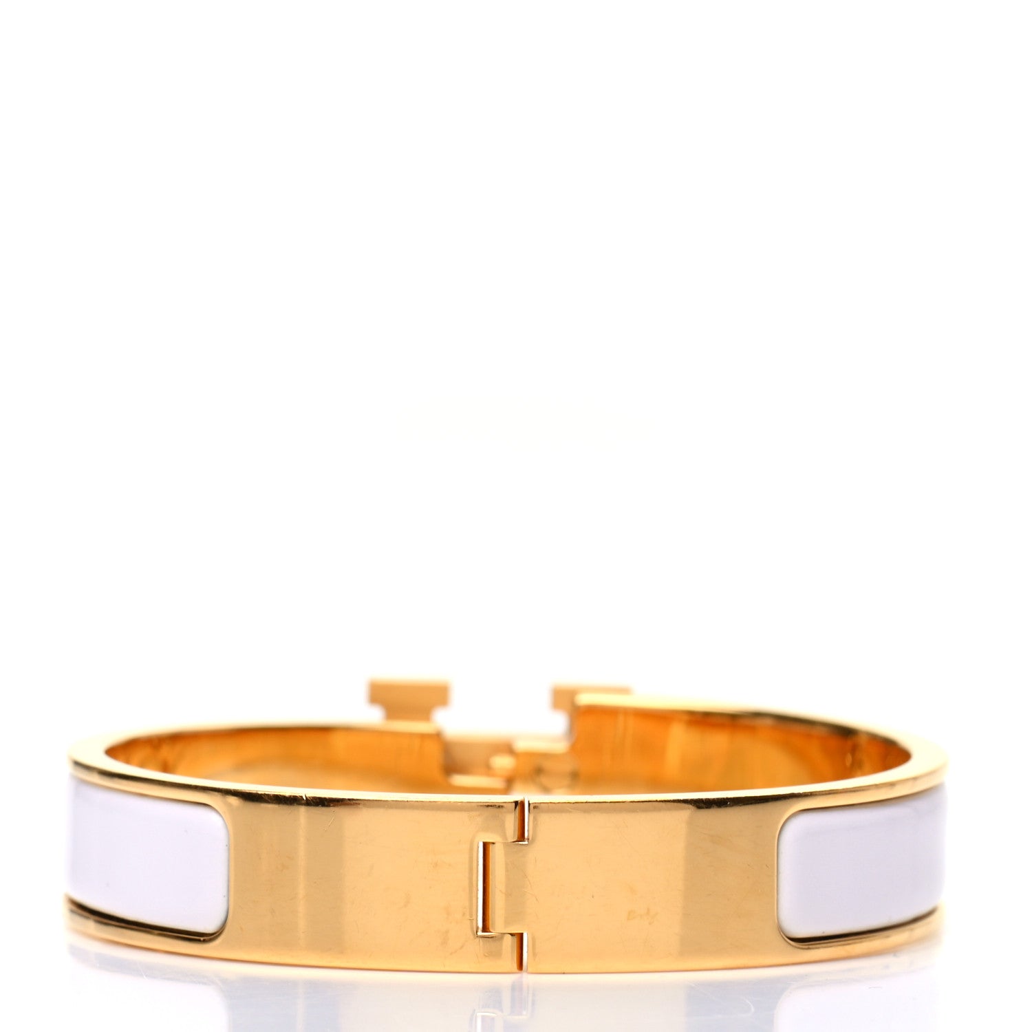 Hermes Enamel Narrow Clic Clac H Bracelet PM White 3 of 4