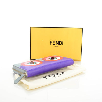 Fendi Vitello Elite Studded Hypnoteyes Zip Around Wallet Polvere Multicolor 4 of 7