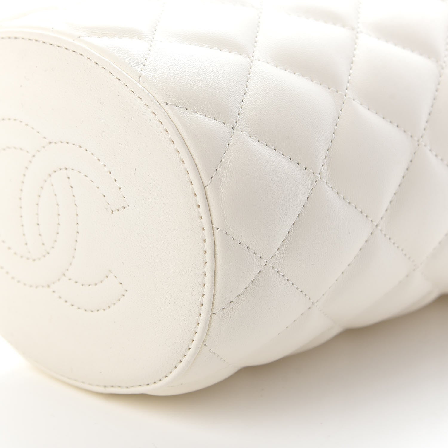 Chanel Lambskin Quilted Crown Box Bag White 9 of 9