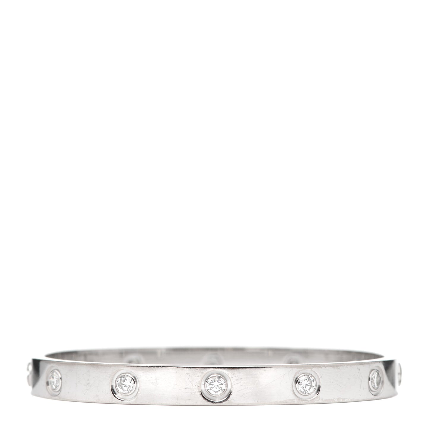18K White Gold 10 Diamond LOVE Bracelet 16