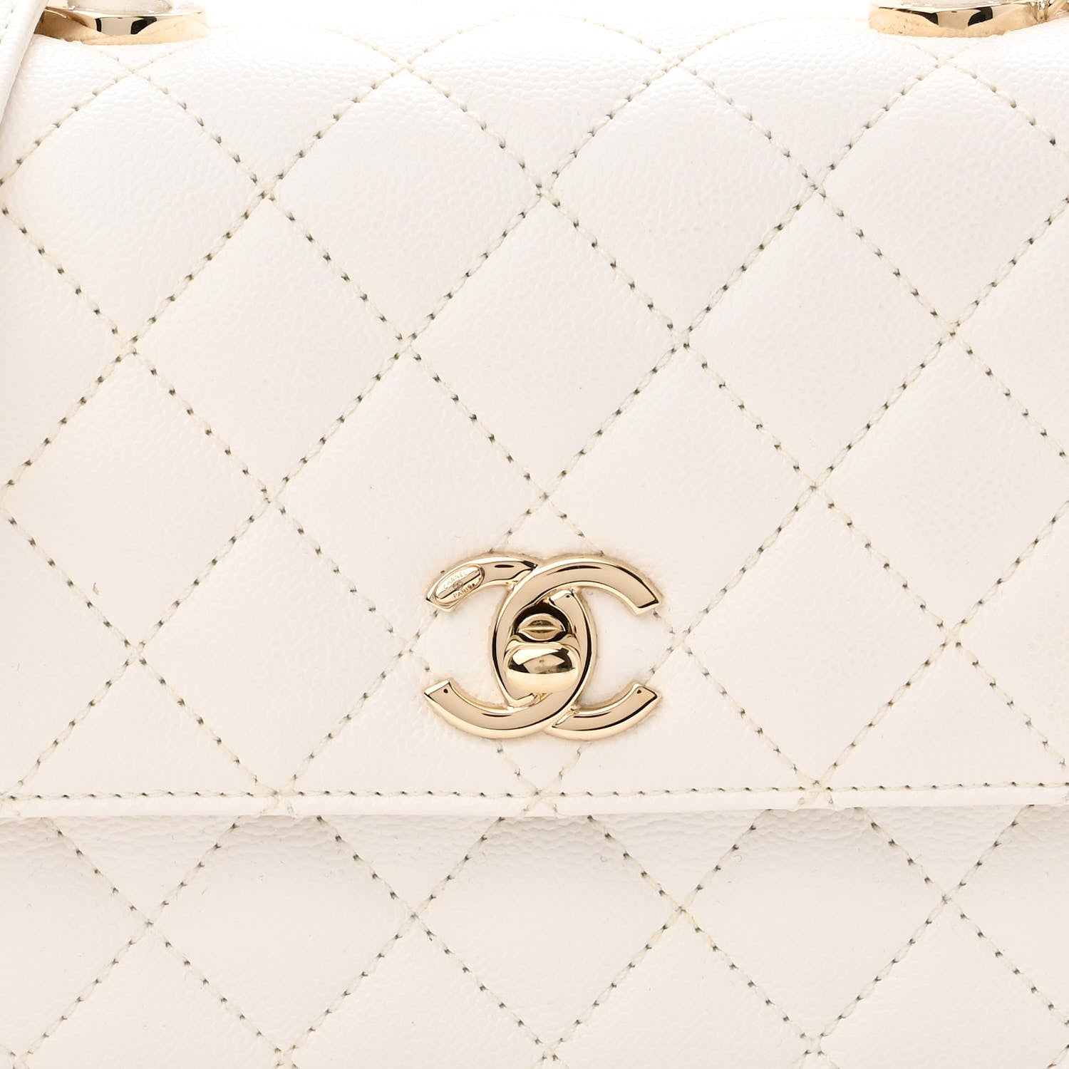Chanel Caviar Quilted Mini Coco Handle Flap White 7 of 14