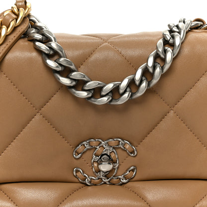 Chanel Lambskin Quilted Medium Chanel 19 Flap Dark Beige 8 of 10
