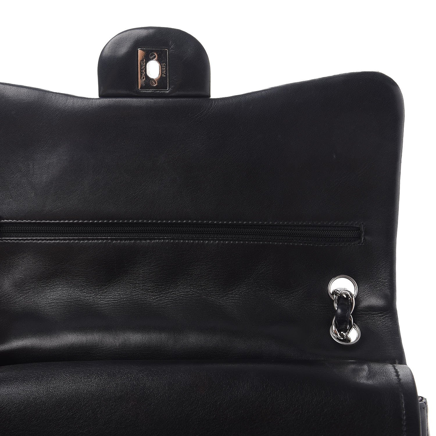 Chanel Lambskin Quilted Jumbo Double Flap Black 12 of 15