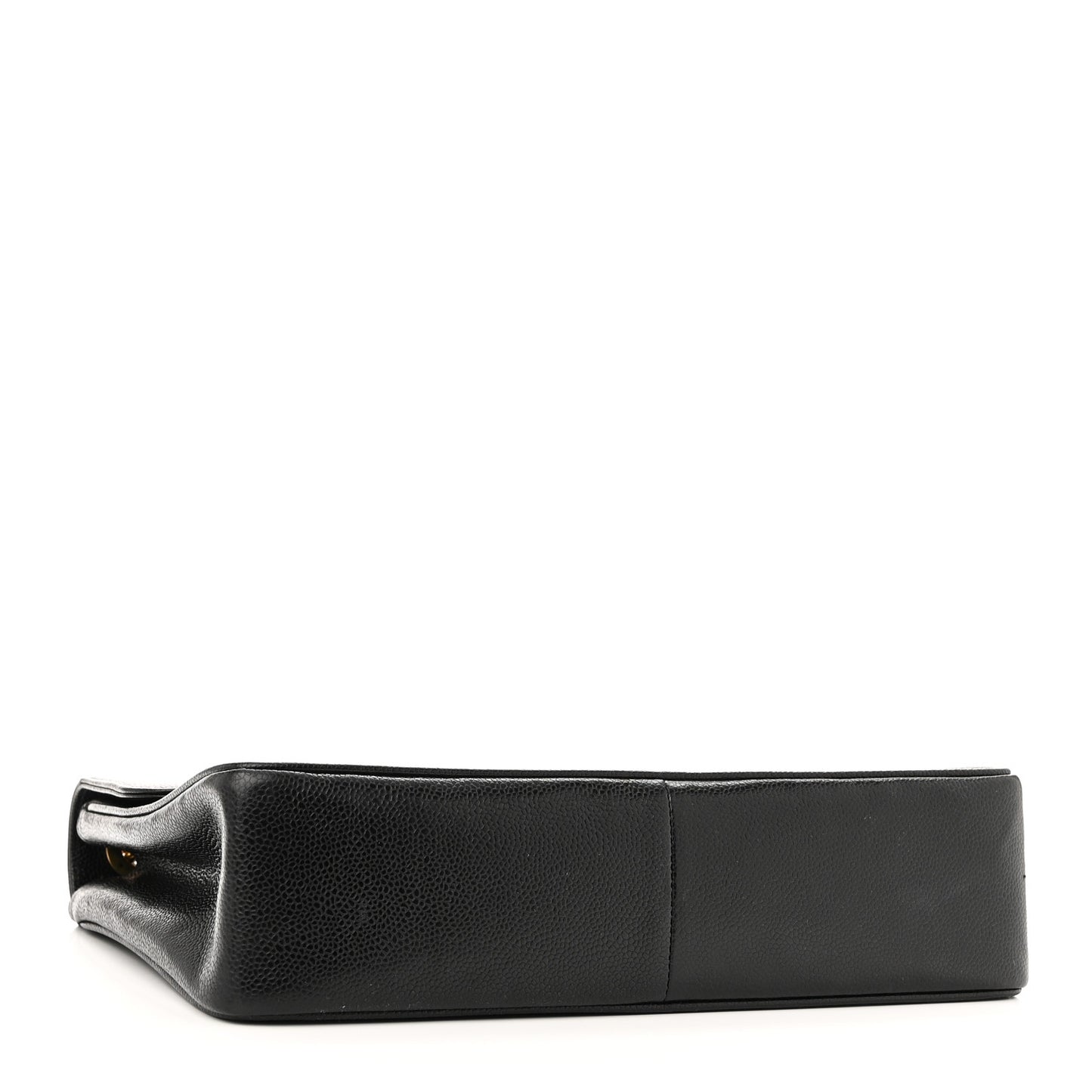 Caviar Vertical Quilted Jumbo Single Flap Black