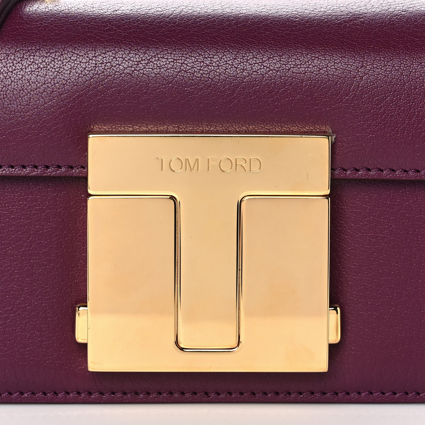 Calfskin T Clasp Crossbody Bag Purple