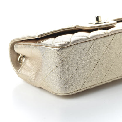 Chanel Metallic Lambskin Quilted Mini Rectangular Flap Gold 6 of 10