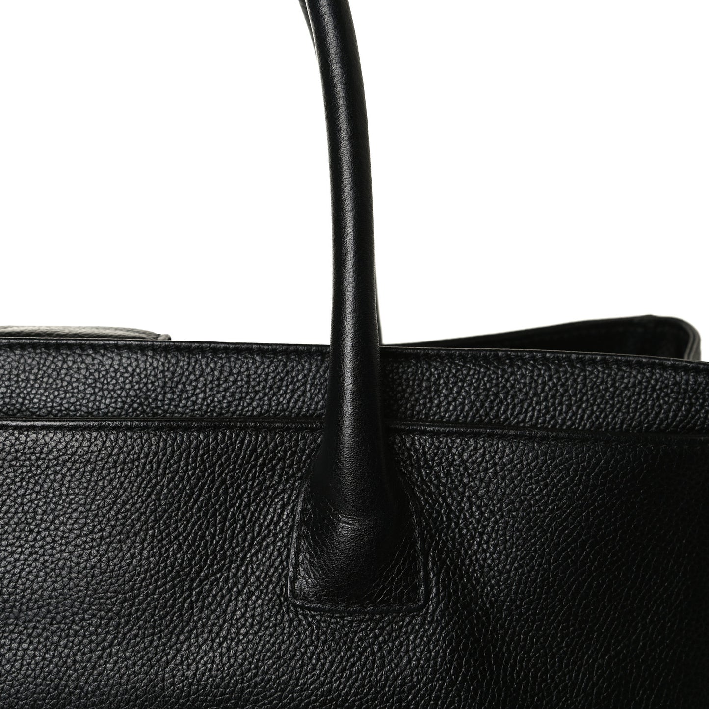 Calfskin Cerf Executive Shopper Tote Black