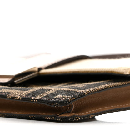 Fendi Fabric Jacquard Canvas Vitello Grace Pequin FF 1974 Baguette Belt Pouch Tobacco Moro Grezzo Sand 10 of 14
