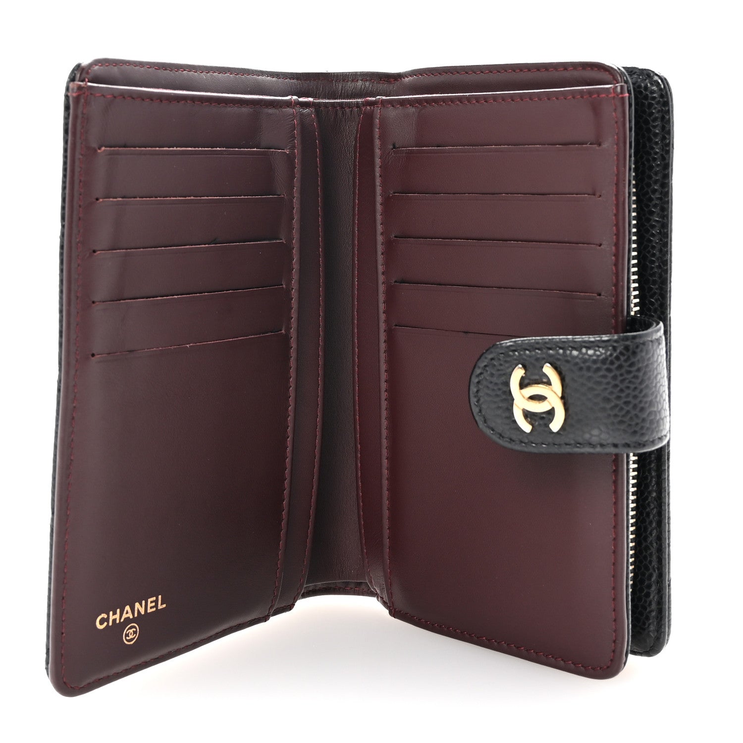 Chanel Caviar Quilted CC French Wallet Black 5 of 8