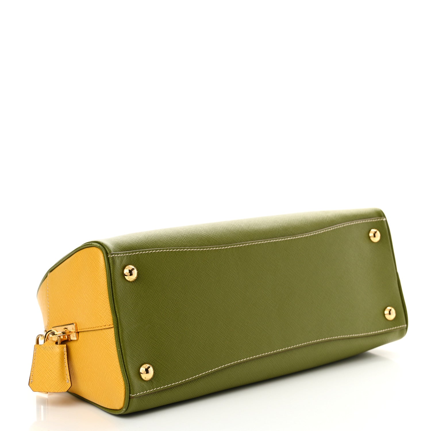 Prada Saffiano Lux Bowling Bag Edera Mimosa 4 of 12