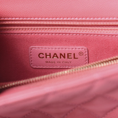 Chanel Caviar Lizard Embossed Quilted Small Coco Handle Flap Pink 7 of 12