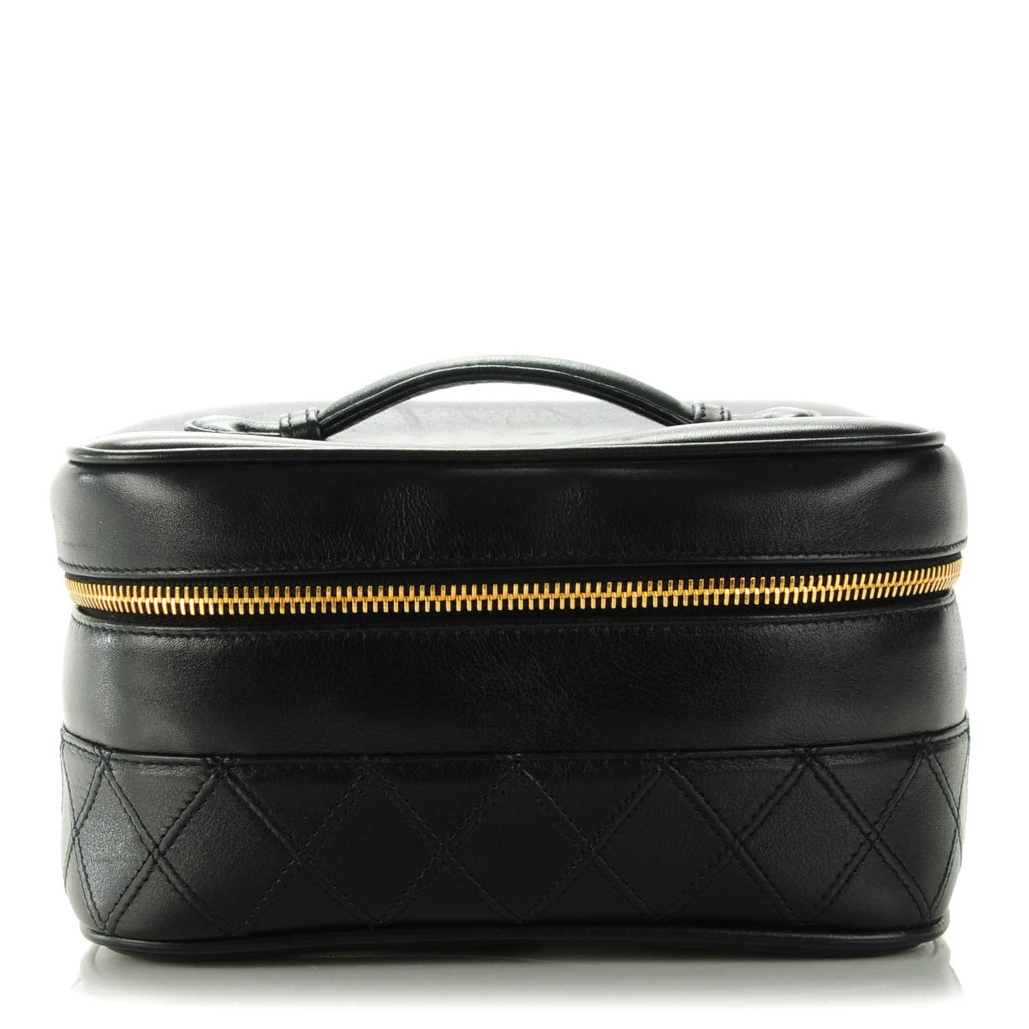 Lambskin Vanity Cosmetic Case Black