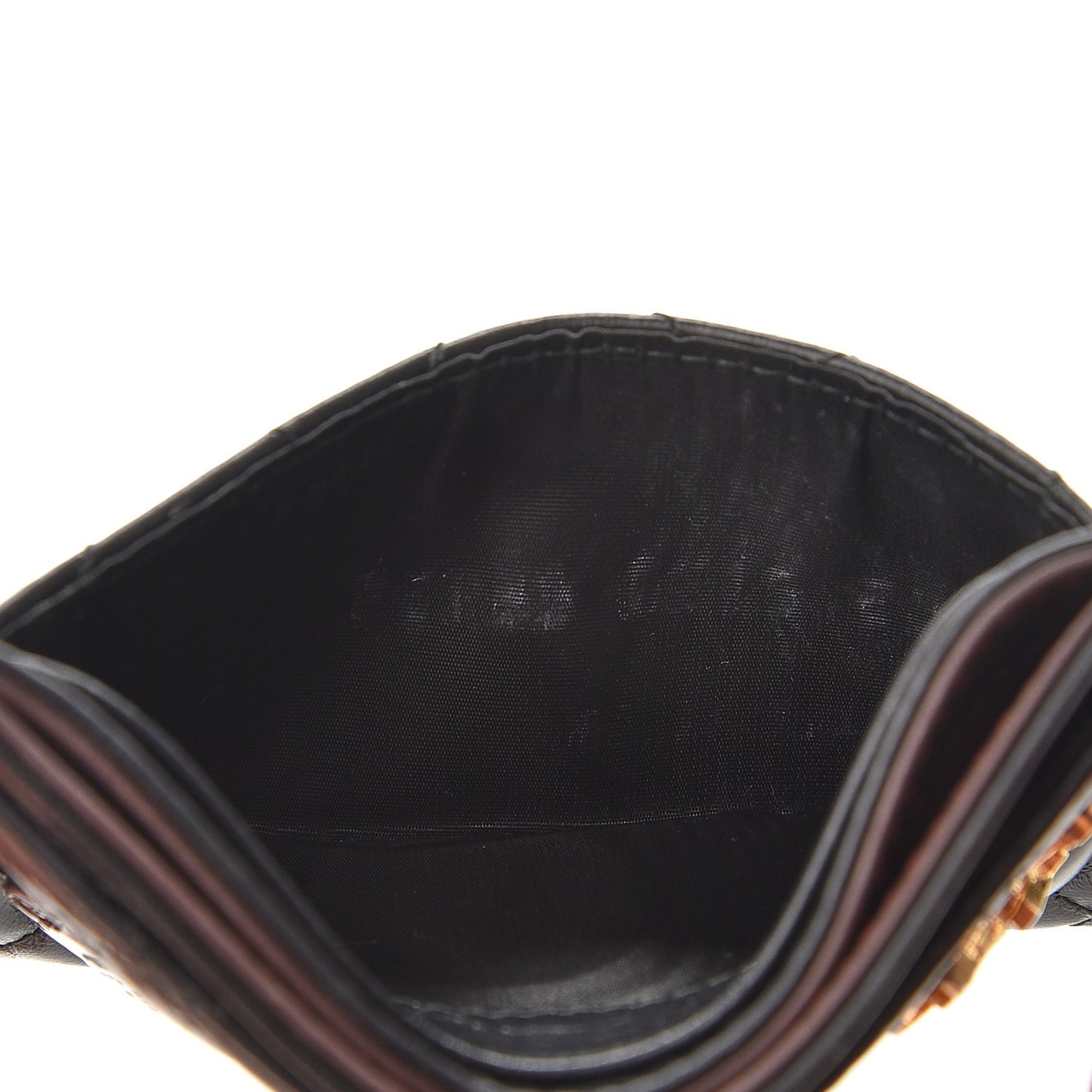 Aged Calfskin Quilted Lucky Charms Reissue Card Holder Black