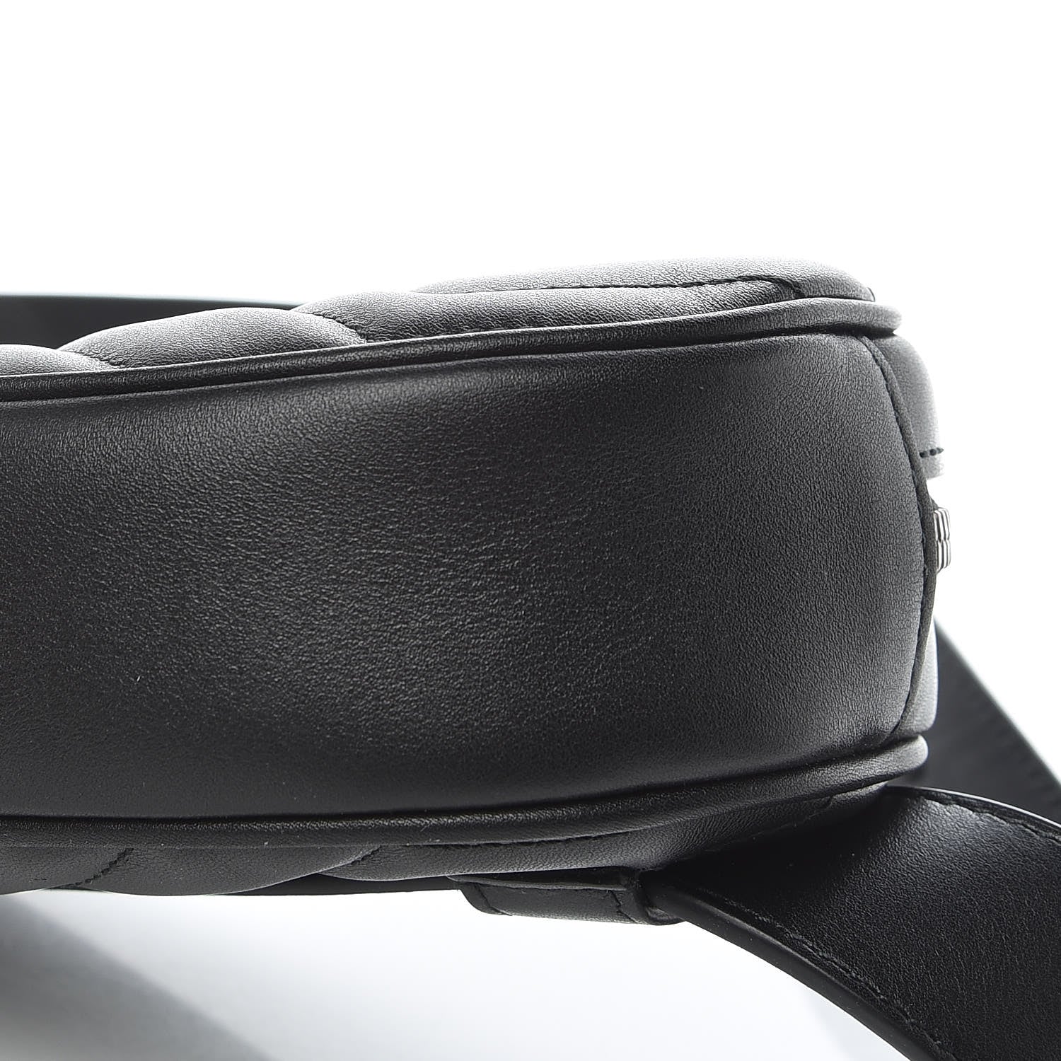 Gucci Calfskin Matelasse GG Marmont Belt Bag 85 34 Black 6 of 10