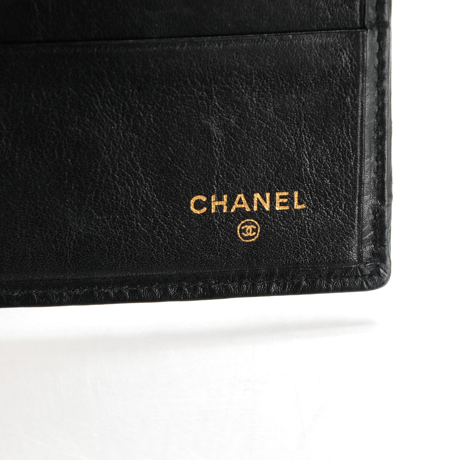 Chanel Lambskin Diamond Stitched Yen Wallet Black 6 of 8