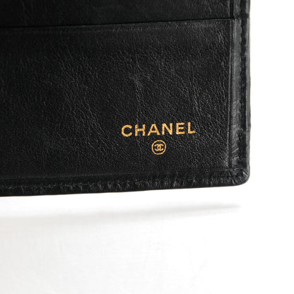 Chanel Lambskin Diamond Stitched Yen Wallet Black 6 of 8