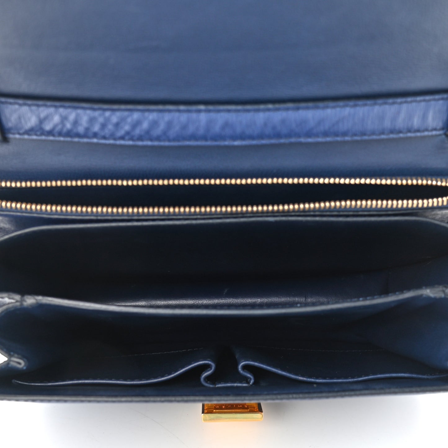 Liege Calfskin Medium Classic Box Flap Bag Blue