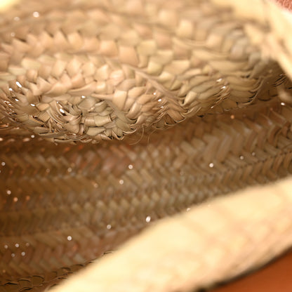 Chloe Raffia Small Grain Calfskin Small Marcie Basket Crossbody Tan 11 of 12