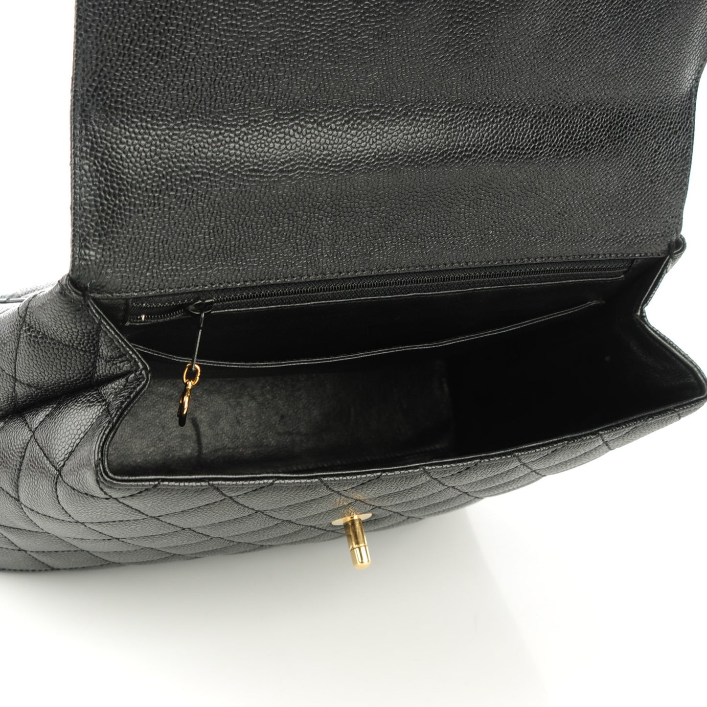 Caviar Quilted Jumbo Kelly Flap Black