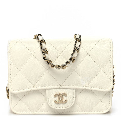 Chanel Caviar Quilted Mini Chain Bag White 1 of 11