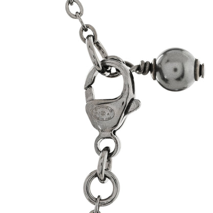Chanel Crystal Double CC Necklace Black Dark Silver 5 of 6