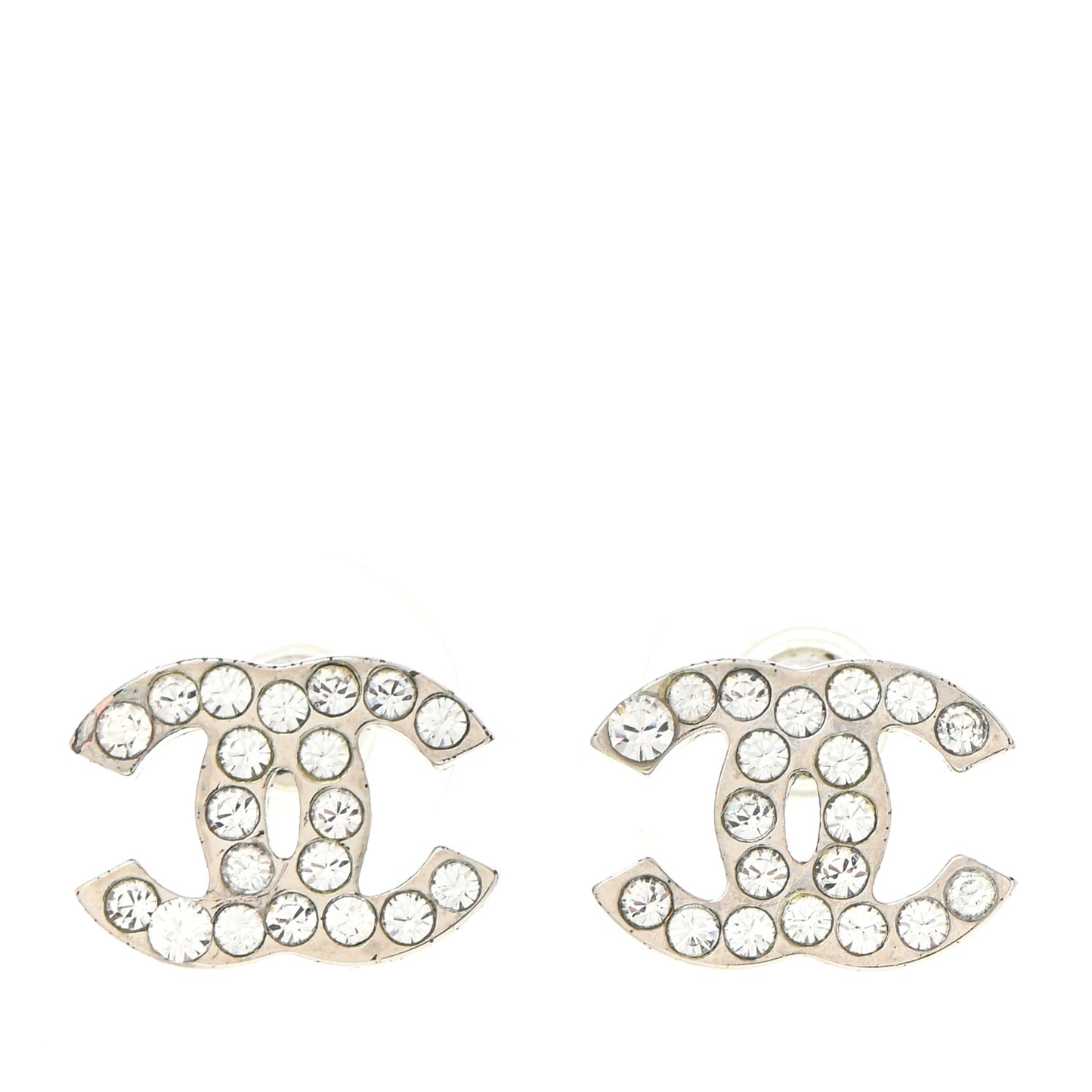 Crystal Mini CC Earrings Silver