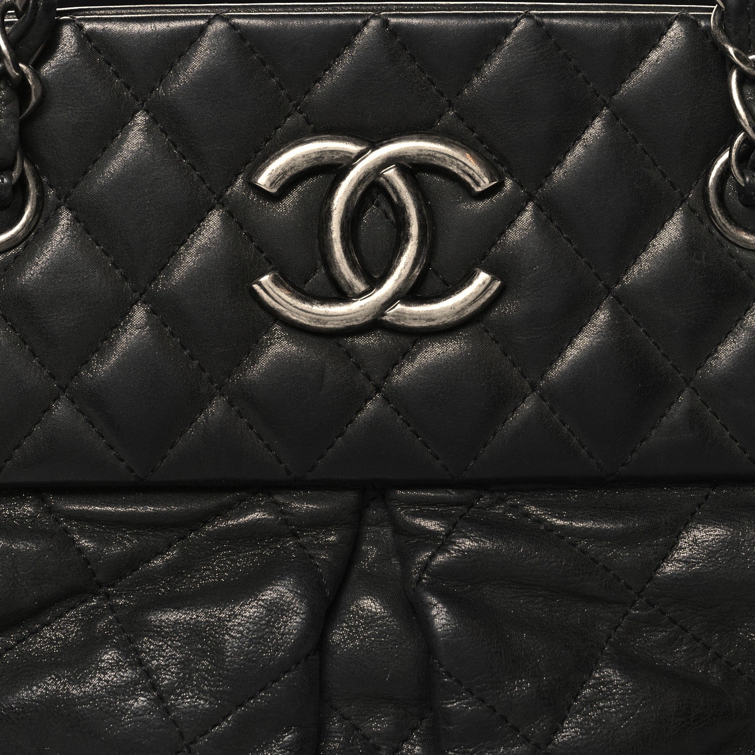 Chanel Iridescent Calfskin Chic Quilt Bowling Bag Black 8 of 11