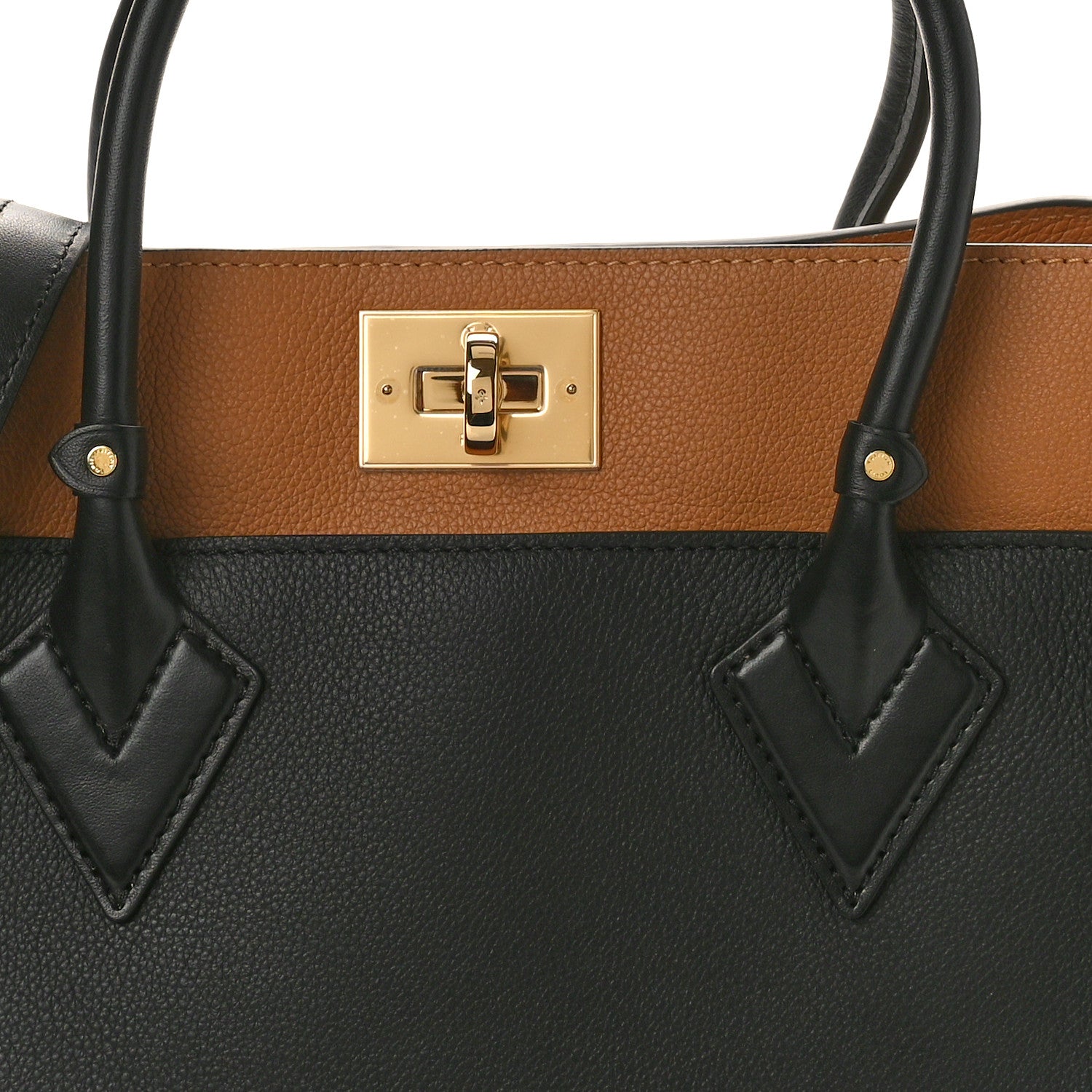 Louis Vuitton Calfskin Monogram On My Side MM Black 7 of 9