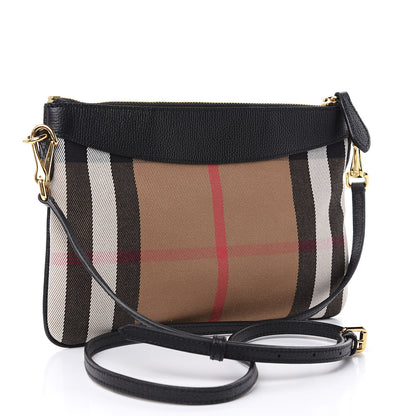 Burberry House Check Derby Peyton Crossbody Clutch Bag Black 3 of 9