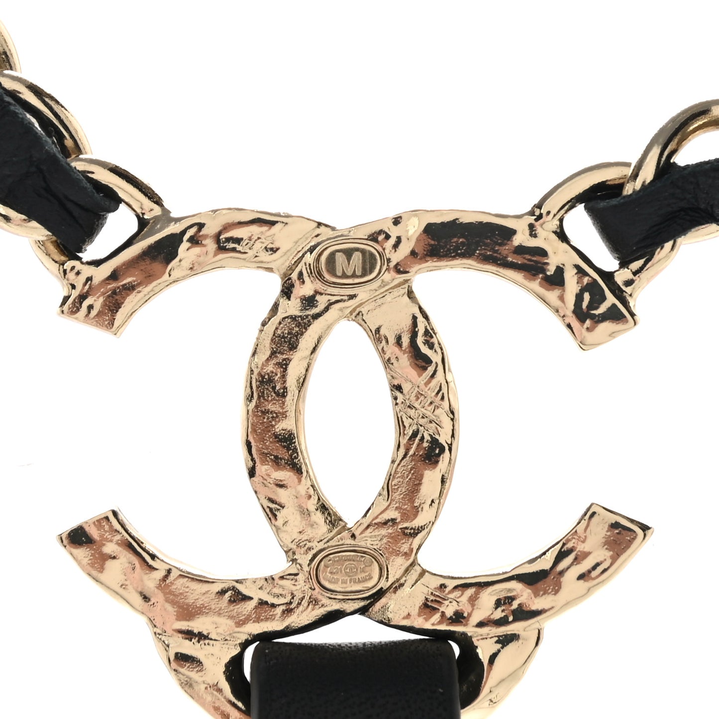 Calfskin CC Chain Suspenders M Black