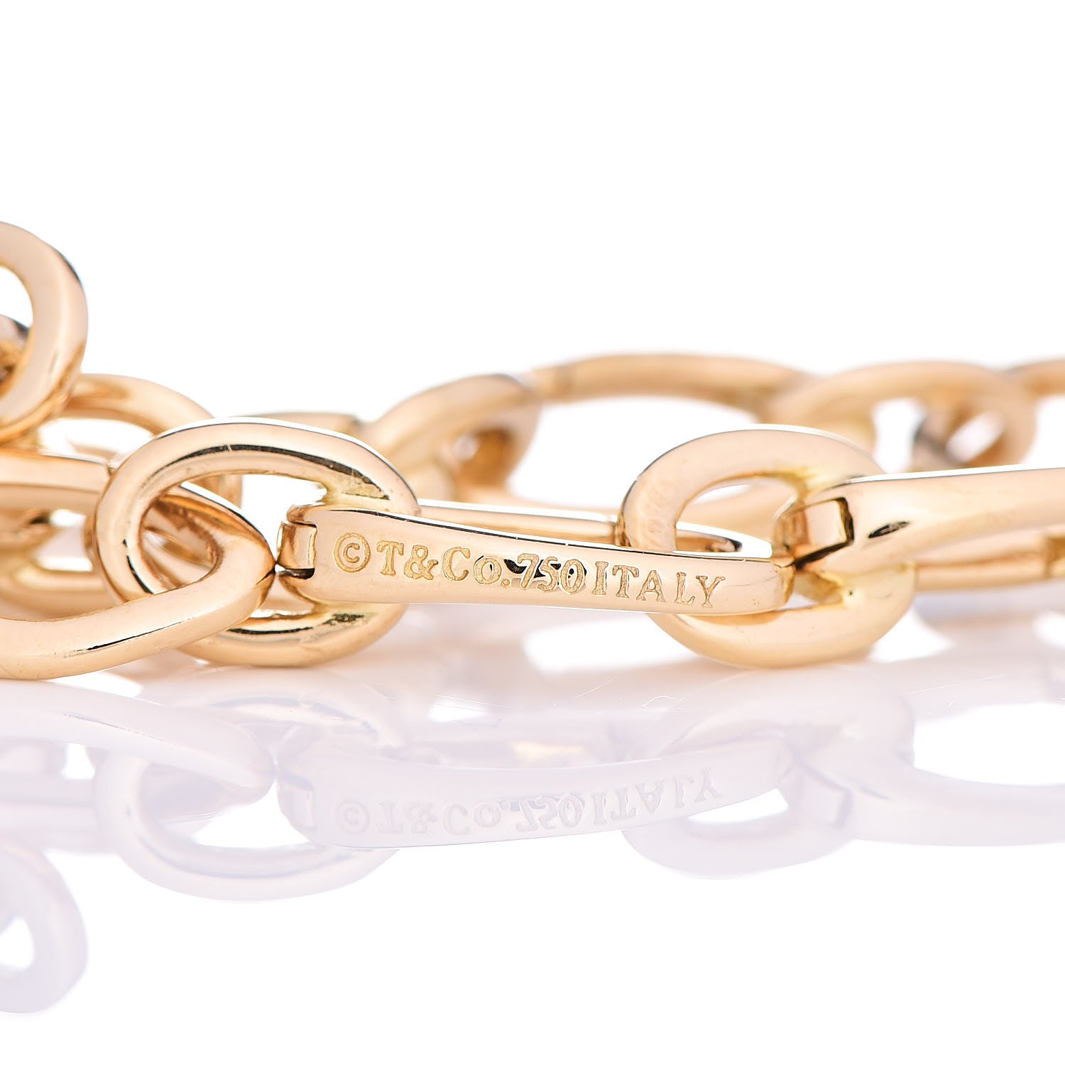 Tiffany 18K Yellow Gold Clasping Oval Link Bracelet 4 of 4