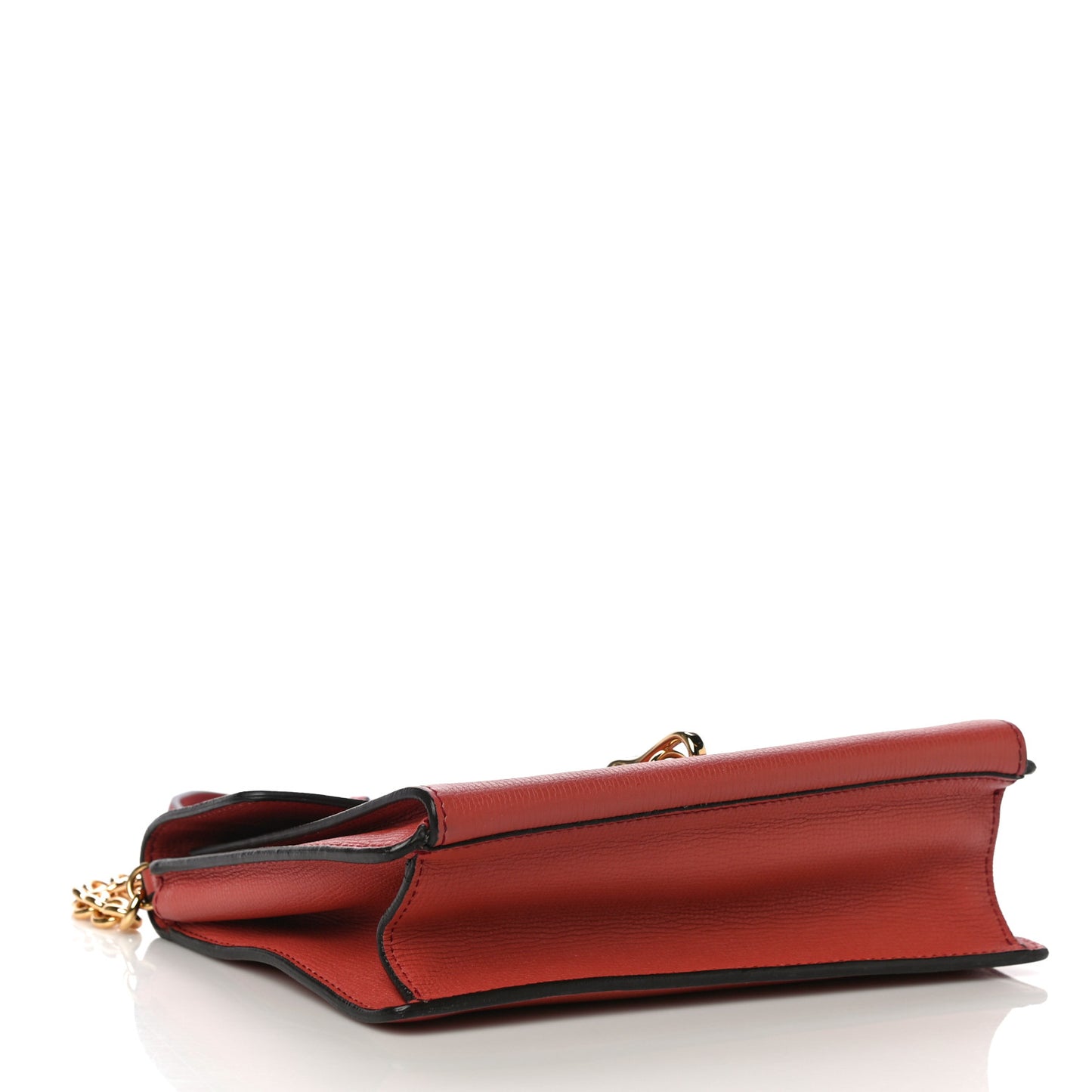 Grainy Calfskin Small Macken Crossbody Bag Cinnamon Red