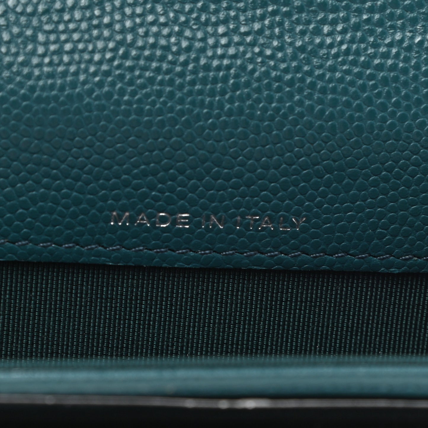 Caviar Quilted Flap Card Holder Wallet Turquoise