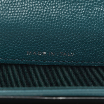 Chanel Caviar Quilted Flap Card Holder Wallet Turquoise 7 of 9