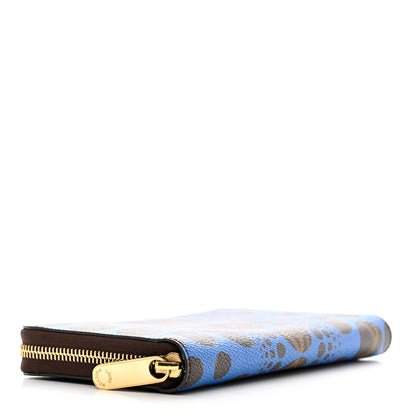 Louis Vuitton Monogram Kusama Pumpkin Dots Zippy Wallet Blue 4 of 8