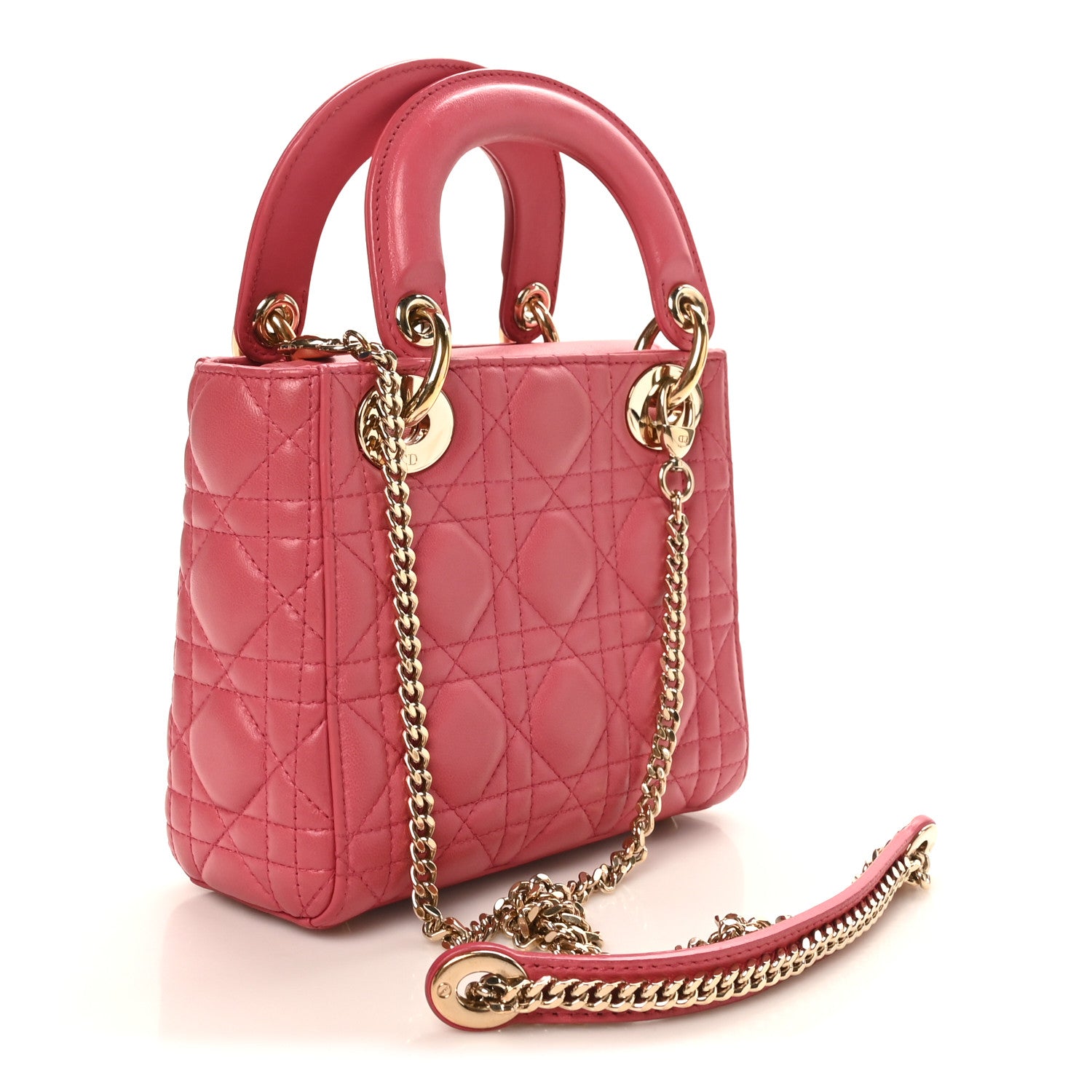 Christian Dior Lambskin Cannage Mini Lady Dior Pink 3 of 9