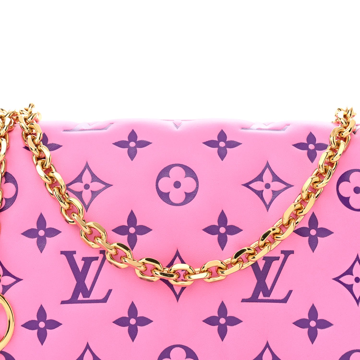Louis Vuitton Lambskin Embossed Monogram Vuittamins Pochette Coussin Rose Violet 7 of 11