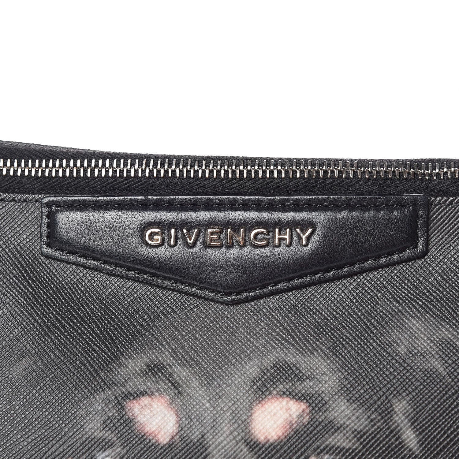 Givenchy Texutured Coated Canvas Rottweiler Print Medium Cosmetic Pouch Black 10 of 11