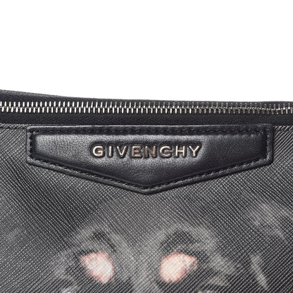 Givenchy Texutured Coated Canvas Rottweiler Print Medium Cosmetic Pouch Black 10 of 11