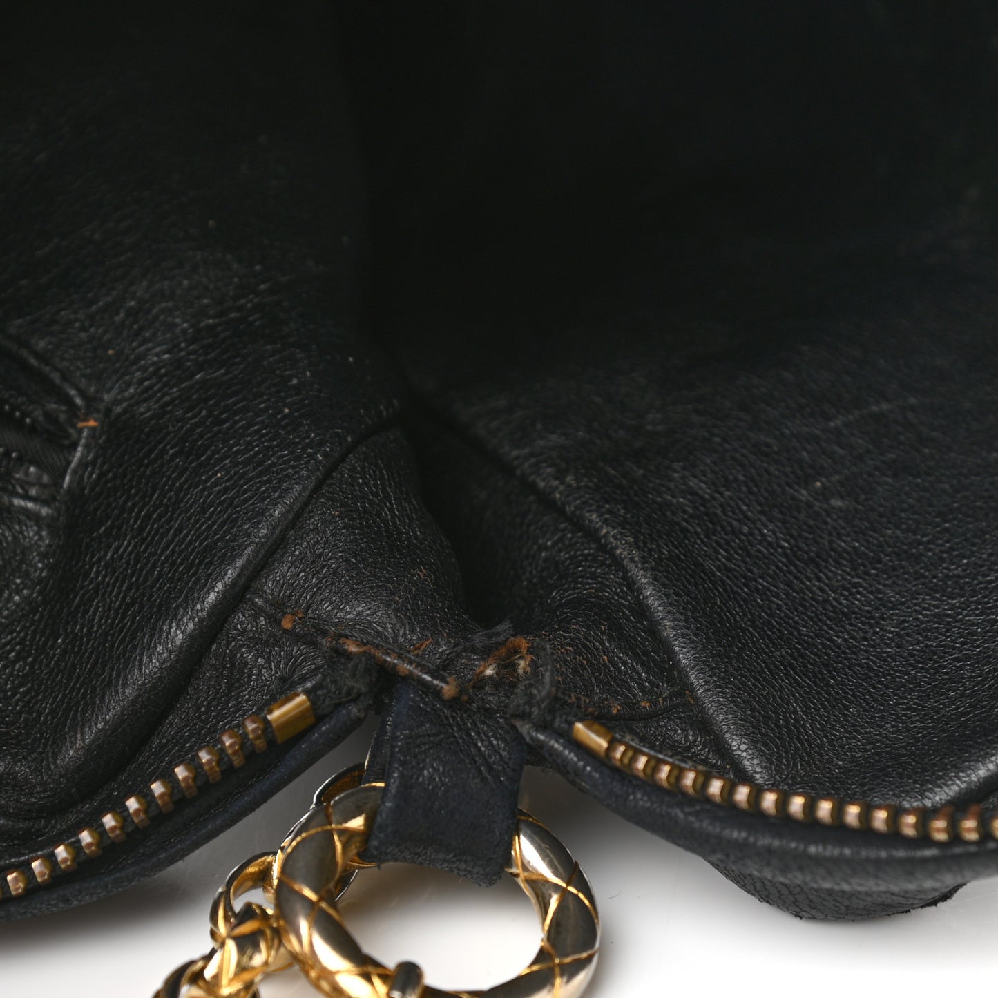 Lambskin Quilted CC Tassel Camera Case Black