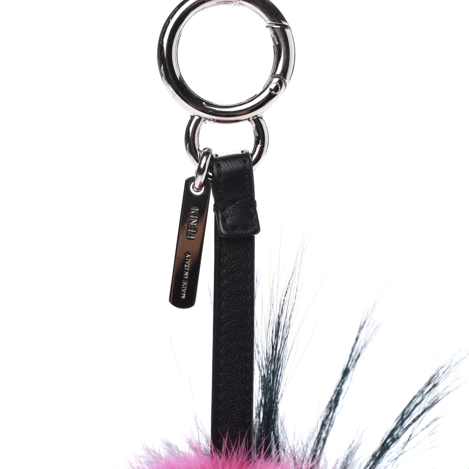 Fendi Mink Fox Fur QuTweet Coucou Bag Bug Charm Pink 4 of 4