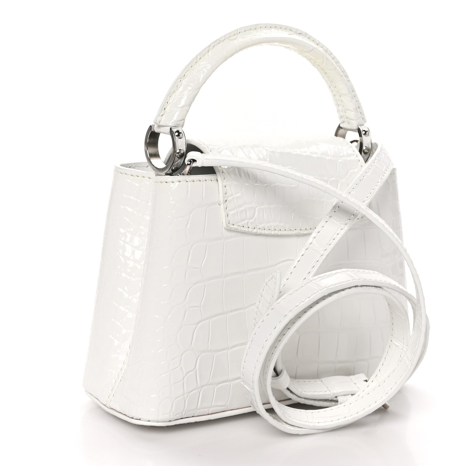 Louis Vuitton Crocodile Mini Capucines White 3 of 9