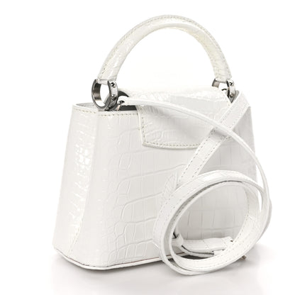 Louis Vuitton Crocodile Mini Capucines White 3 of 9