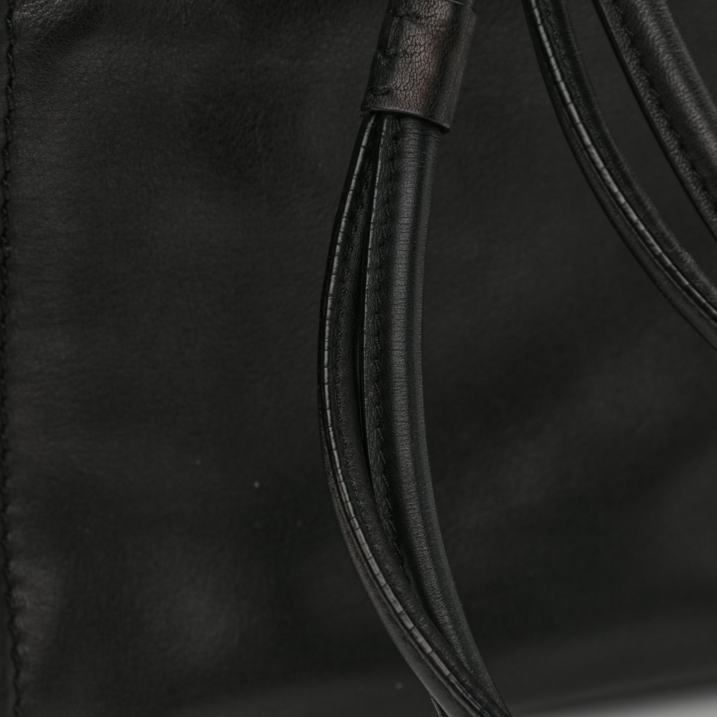 Nappa Chain Logo Shopper Tote Black