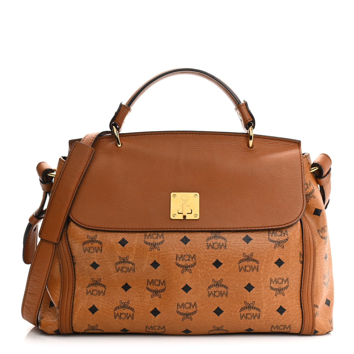 Visetos Top Handle Satchel Cognac